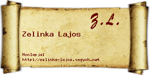 Zelinka Lajos névjegykártya